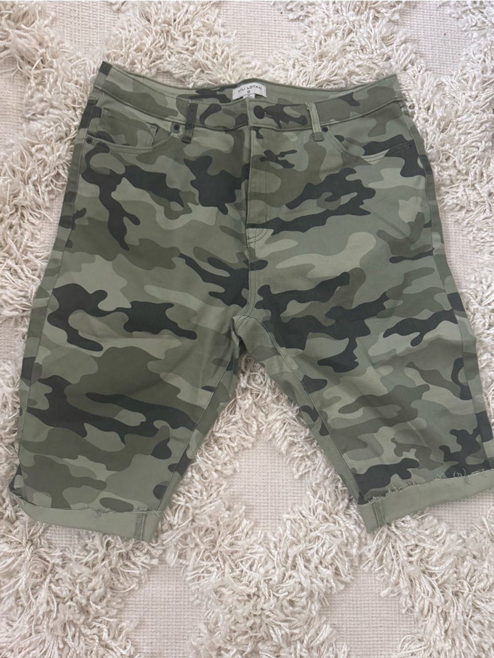 3/$30 FLASH SALE - Nili Lotan Camo Shorts in Olive and Dark Green